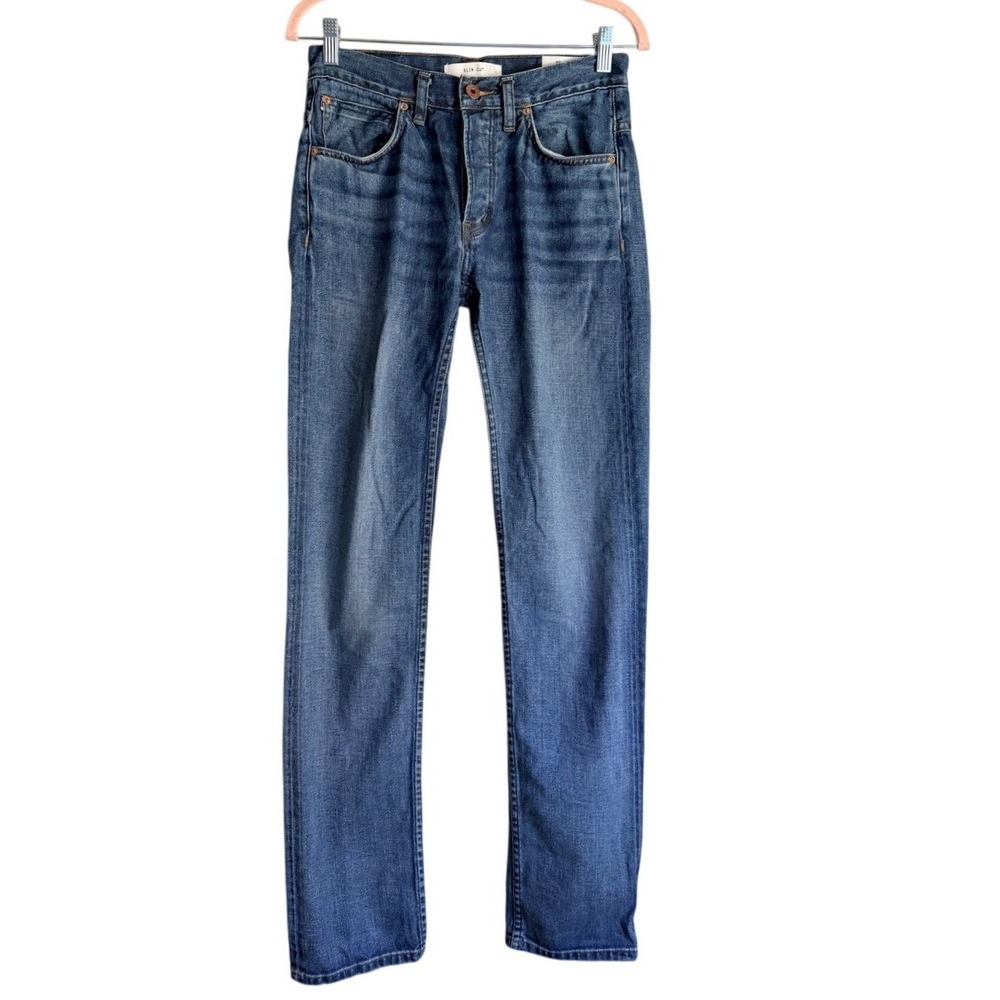 Billy Reid Slim Cut Men's Jeans Medium Wash‎ Button Fly Made in USA Size 28
